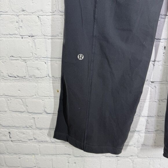 Lululemon Run Free Pants Women Size 8 Gray Pockets Coal Heathered Mid Rise Cozy - Picture 7 of 14
